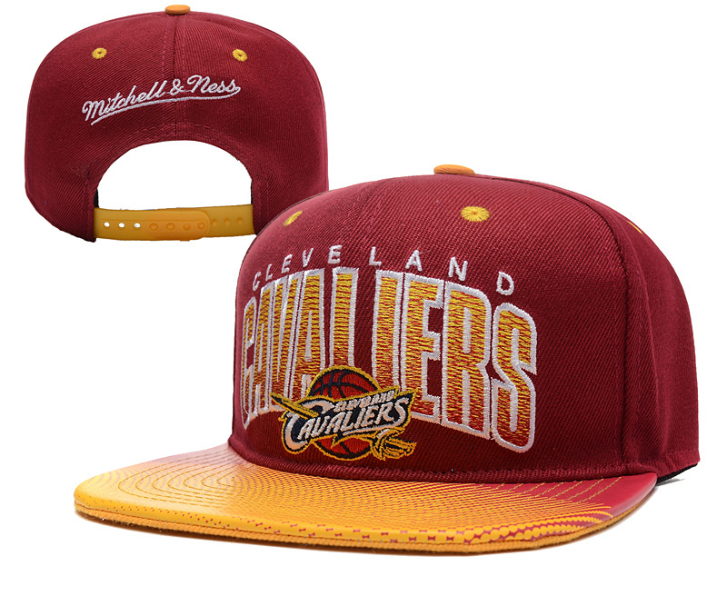 Cavaliers Team Logo Red Yellow Mitchell & Ness Adjustable Hat YD